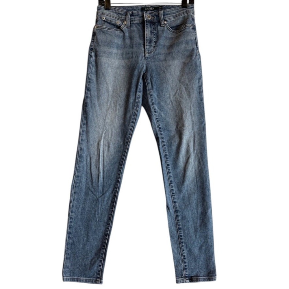 Lauren Ralph Lauren Jeans Women 4 Blue Mid Rise Skinny Stretch Denim